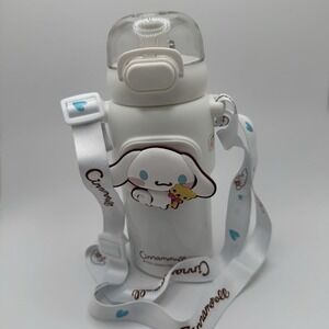 Thermos SANRIO White  Cinnamoroll Water Bottle  w/Strap New, 16oz
